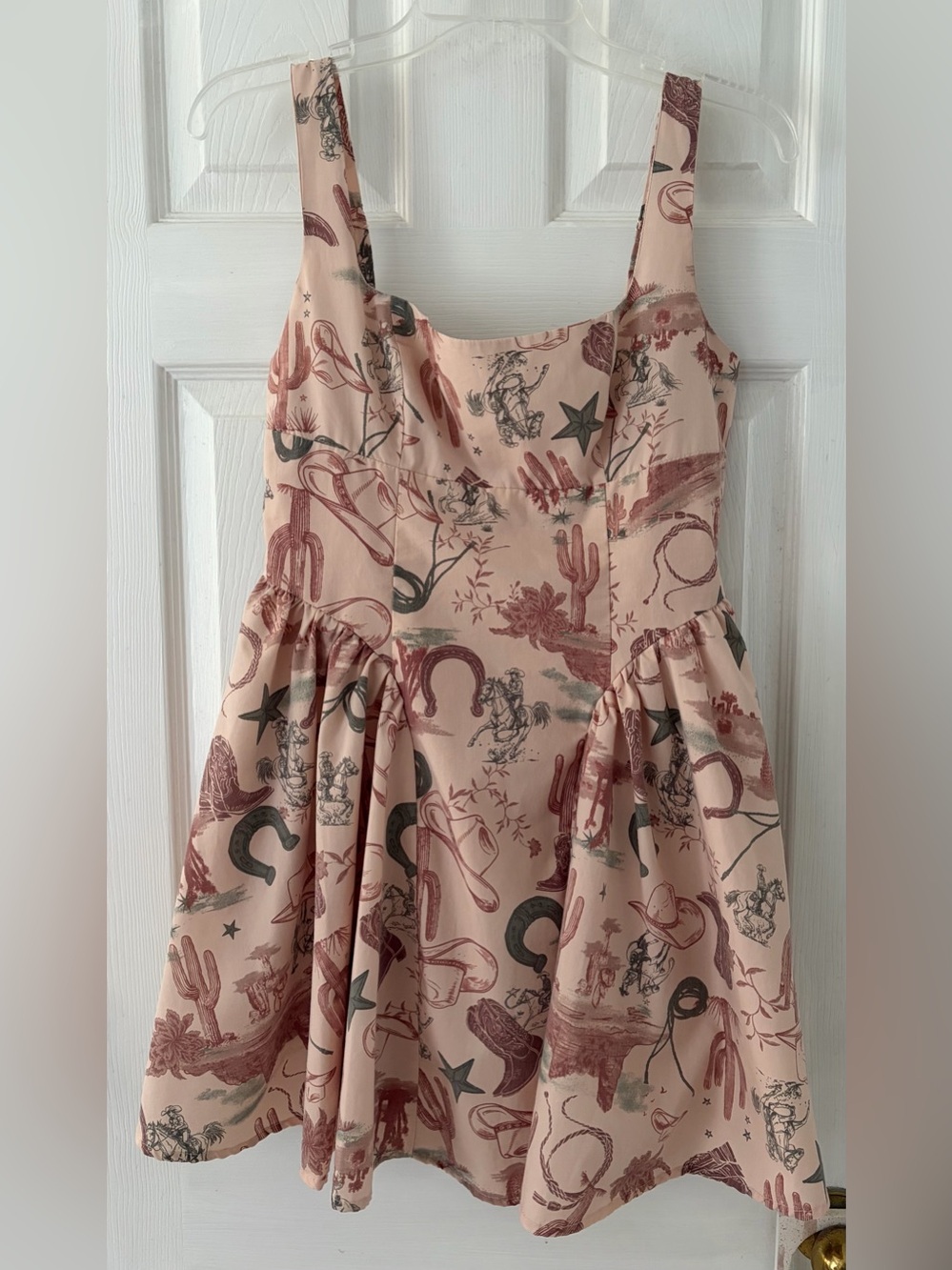 Blu Pepper Blush Pink Smocked Western Sundress